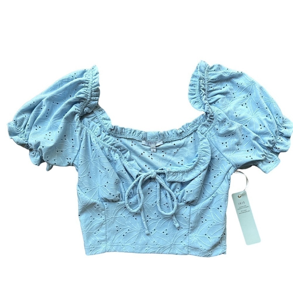 Iris crop top‎ eyelet milkmaid Small NWT festival Oktoberfest - Picture 2 of 5
